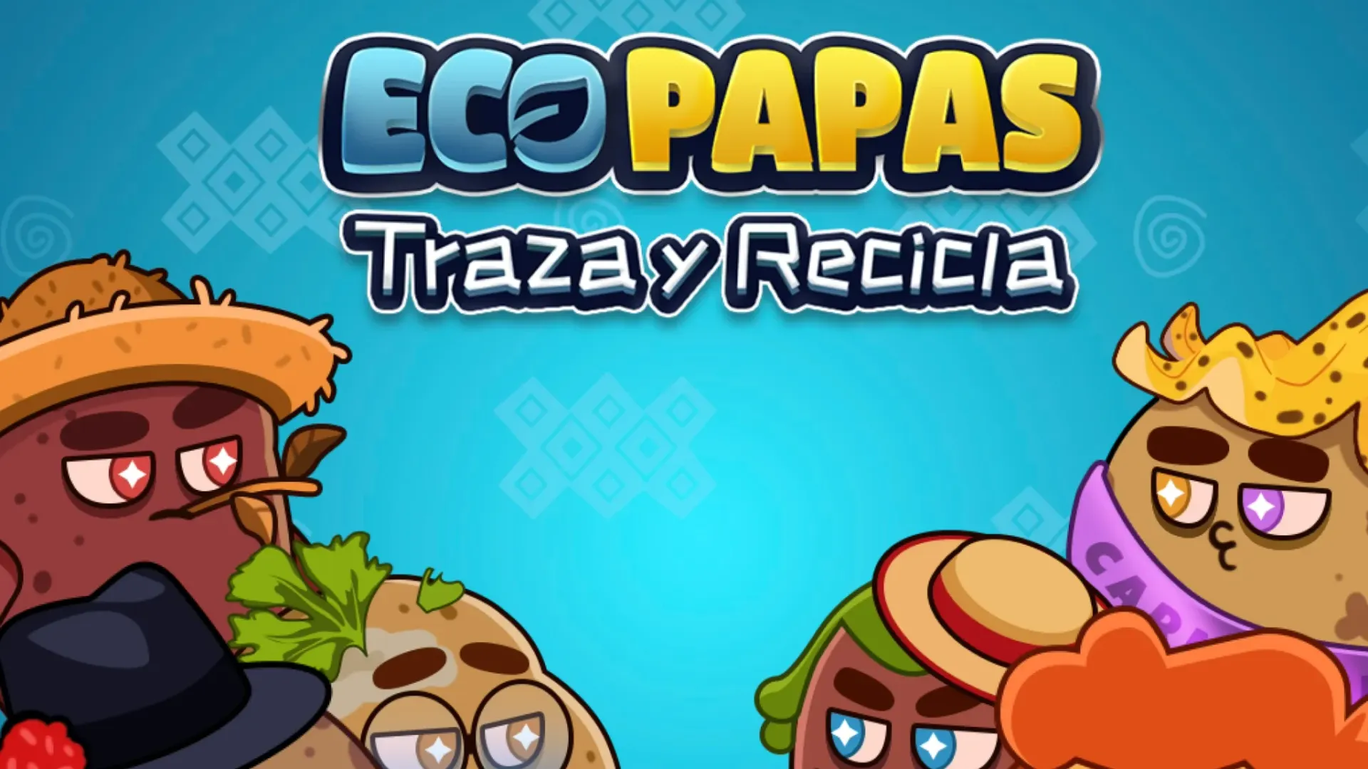 Imagen principal de Ecopapas: Traza y Recicla con personajes de papas y las Islas Canarias