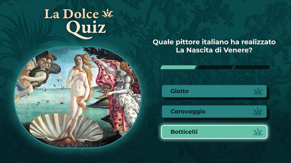 Pantalla de entrada con código QR de La Dolce Quiz