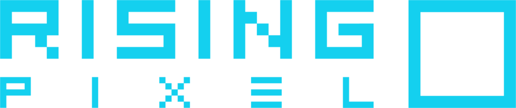 Rising Pixel Blue logo with transparent background